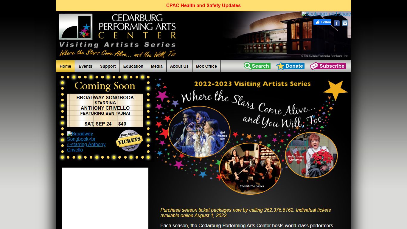 Cedarburg Performing Arts Center (CPAC) – Visiting Artists Series